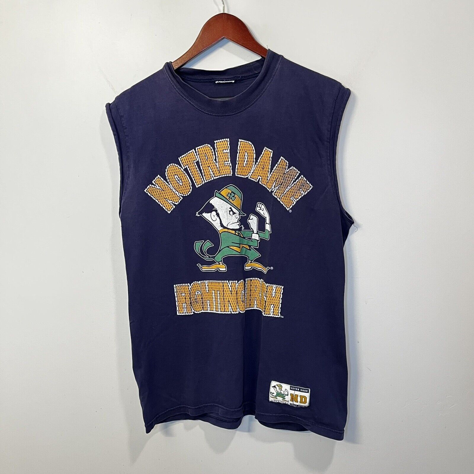 Vintage VTG Notre Dame Fighting Irish Tank T- Shirt College Football ...