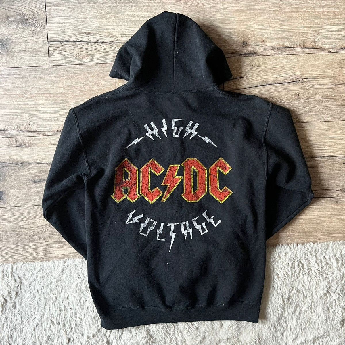 Vintage AC/DC Vintage Rock Metal Black 90s Hoodie | Grailed
