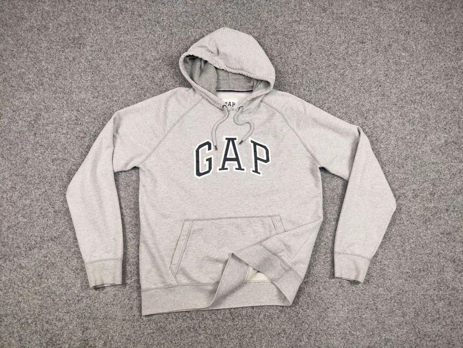 Gap Vintage Gap Blank Boxy Grey Hoodie Big Embroidered Logo Size US XL / EU 56 / 4 - 7 Thumbnail