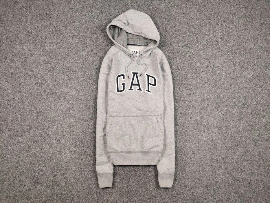 Gap Vintage Gap Blank Boxy Grey Hoodie Big Embroidered Logo Size US XL / EU 56 / 4 - 1 Thumbnail