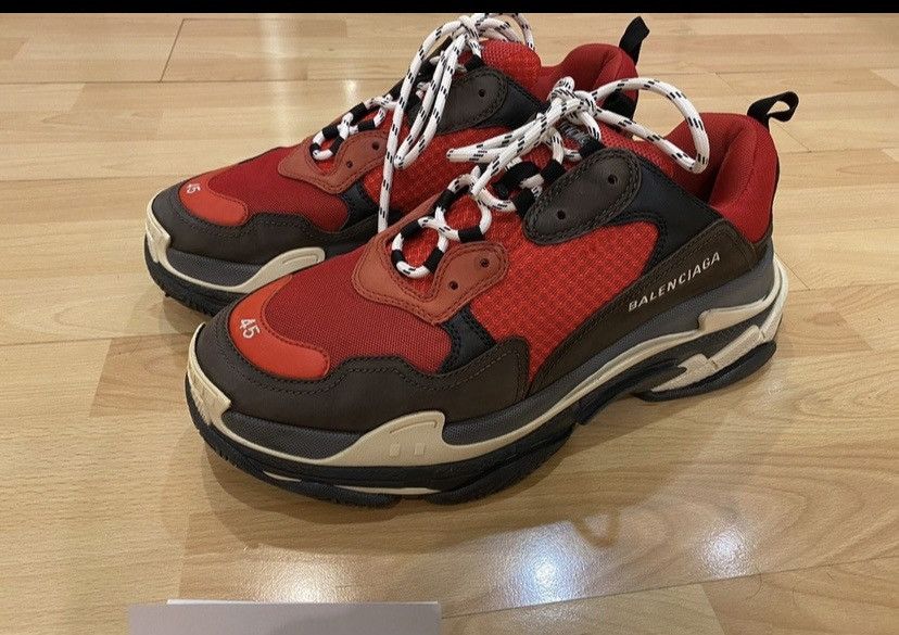 Balenciaga triple s red and grey