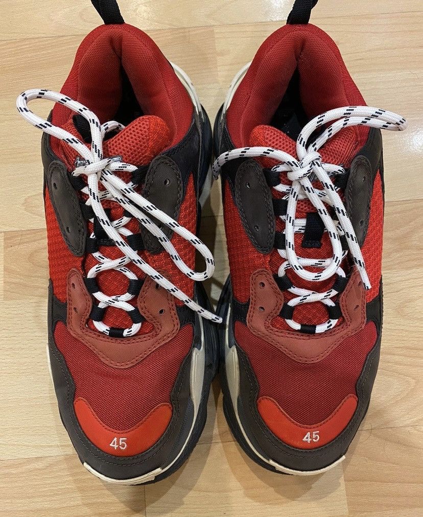 Balenciaga triple s red and grey