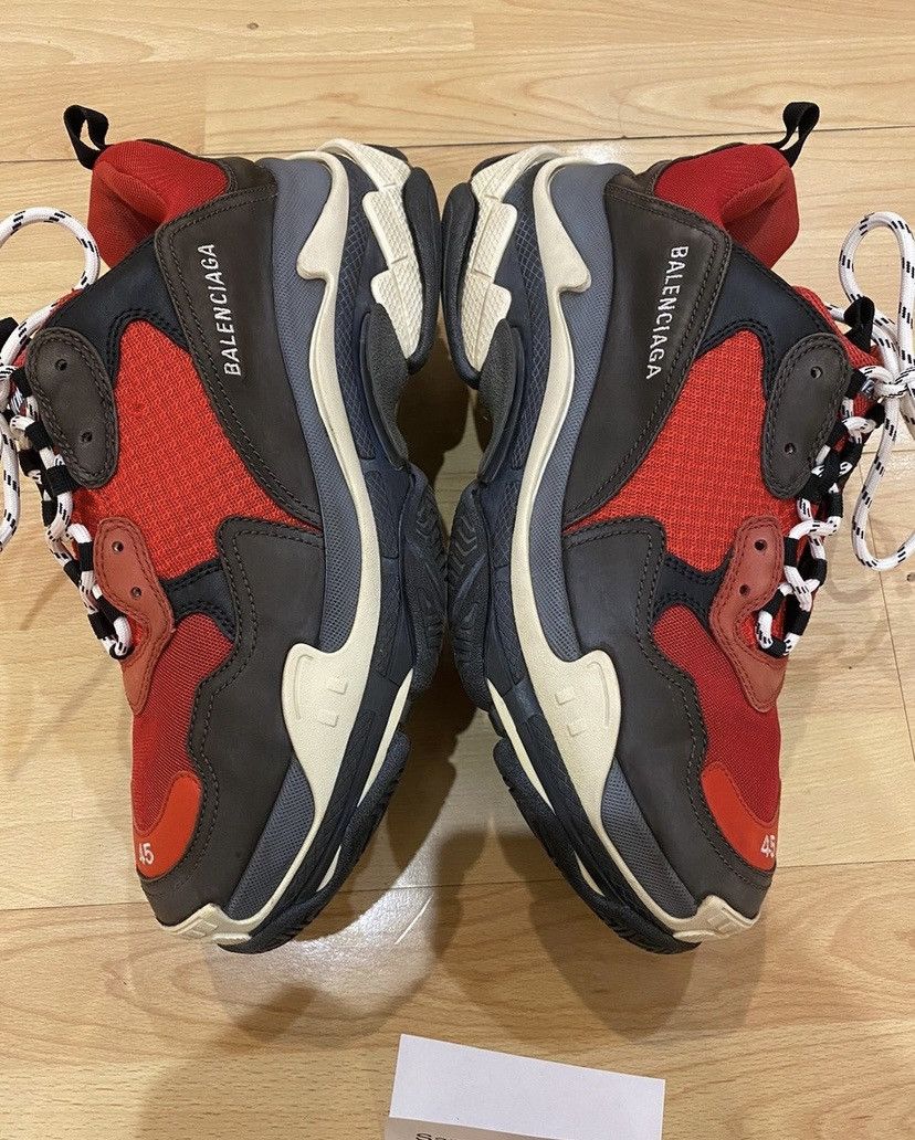 Balenciaga triple s red and grey