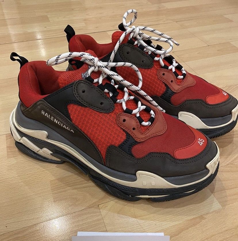 Balenciaga triple s red and grey
