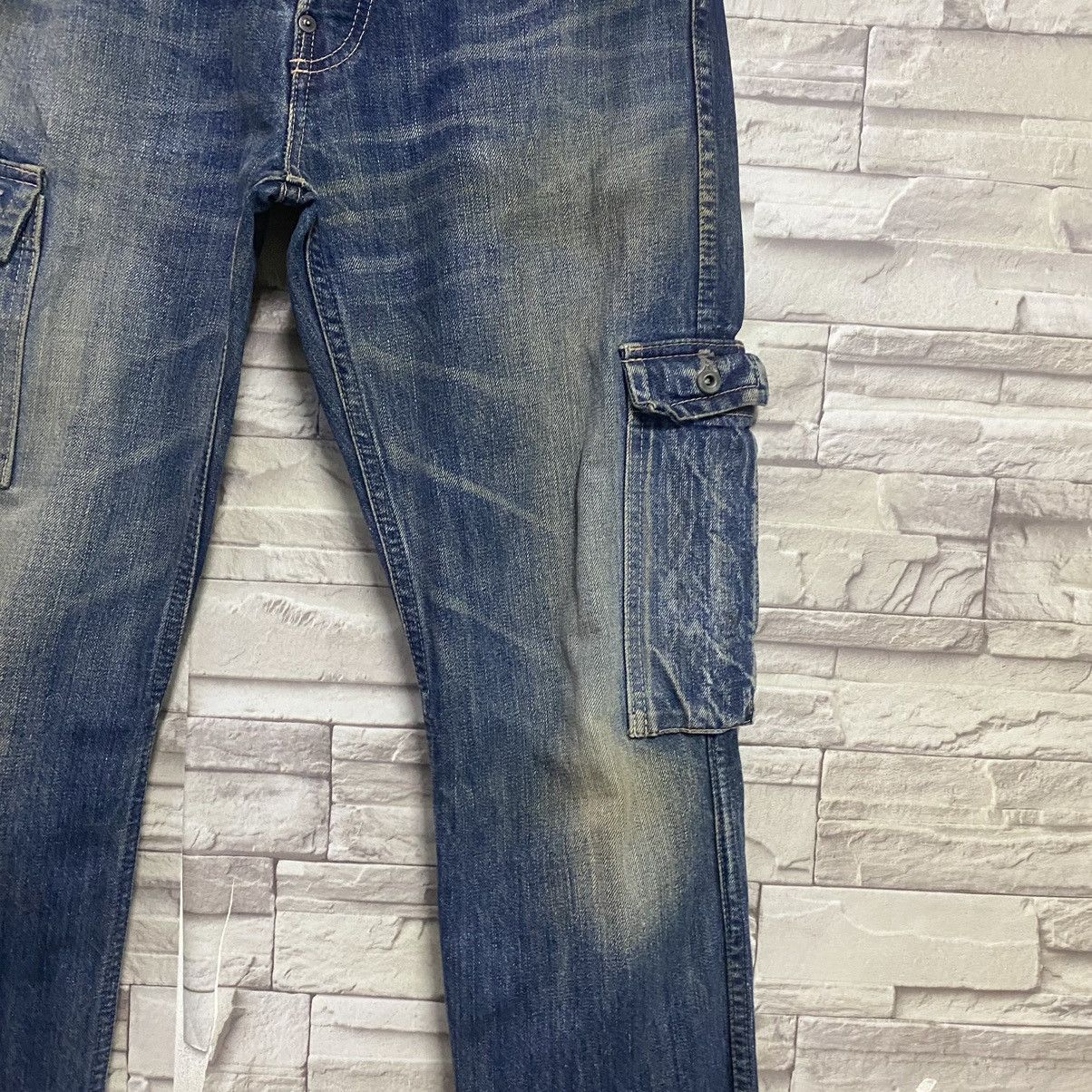 Japanese Brand JOHNBULL JAPAN Denim Cargo Pants Size US 33 - 9 Thumbnail