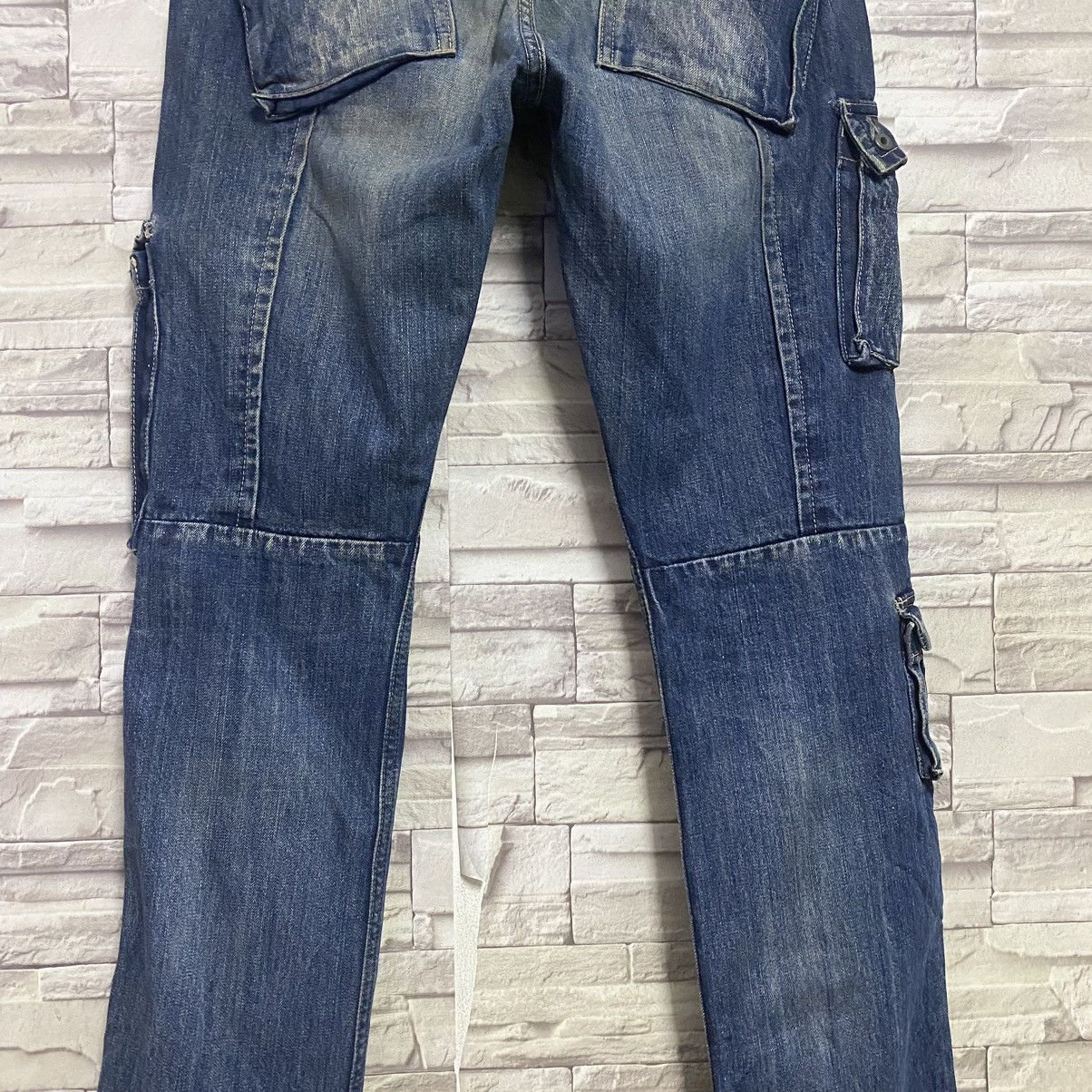 Japanese Brand JOHNBULL JAPAN Denim Cargo Pants Size US 33 - 13 Thumbnail