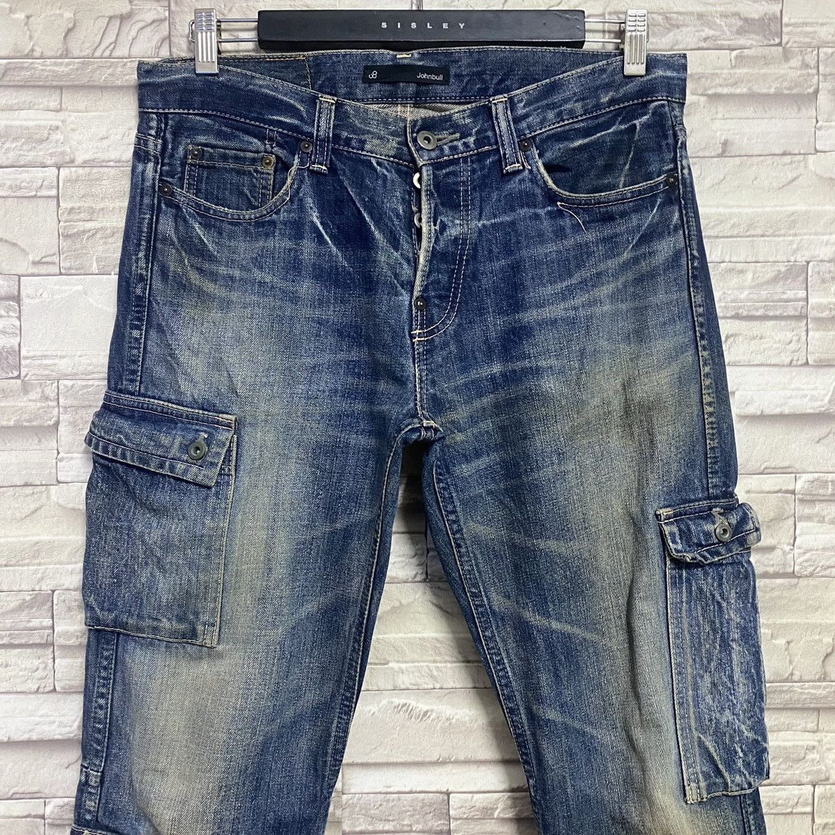 Japanese Brand JOHNBULL JAPAN Denim Cargo Pants Size US 33 - 4 Thumbnail