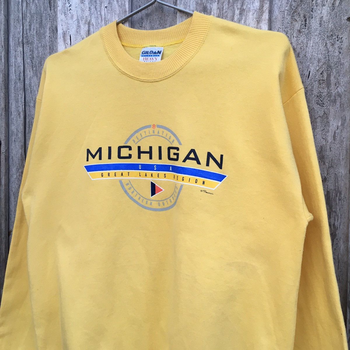 Gildan × Vintage Vintage Michigan Great Lakes Region Sweatshirt Size US M / EU 48-50 / 2 - 3 Thumbnail