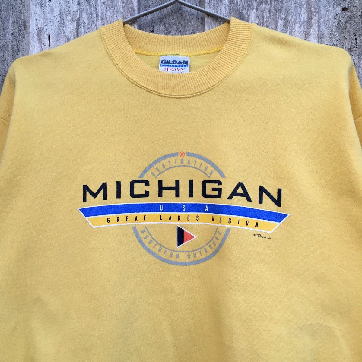 Gildan × Vintage Vintage Michigan Great Lakes Region Sweatshirt Size US M / EU 48-50 / 2 - 2 Thumbnail