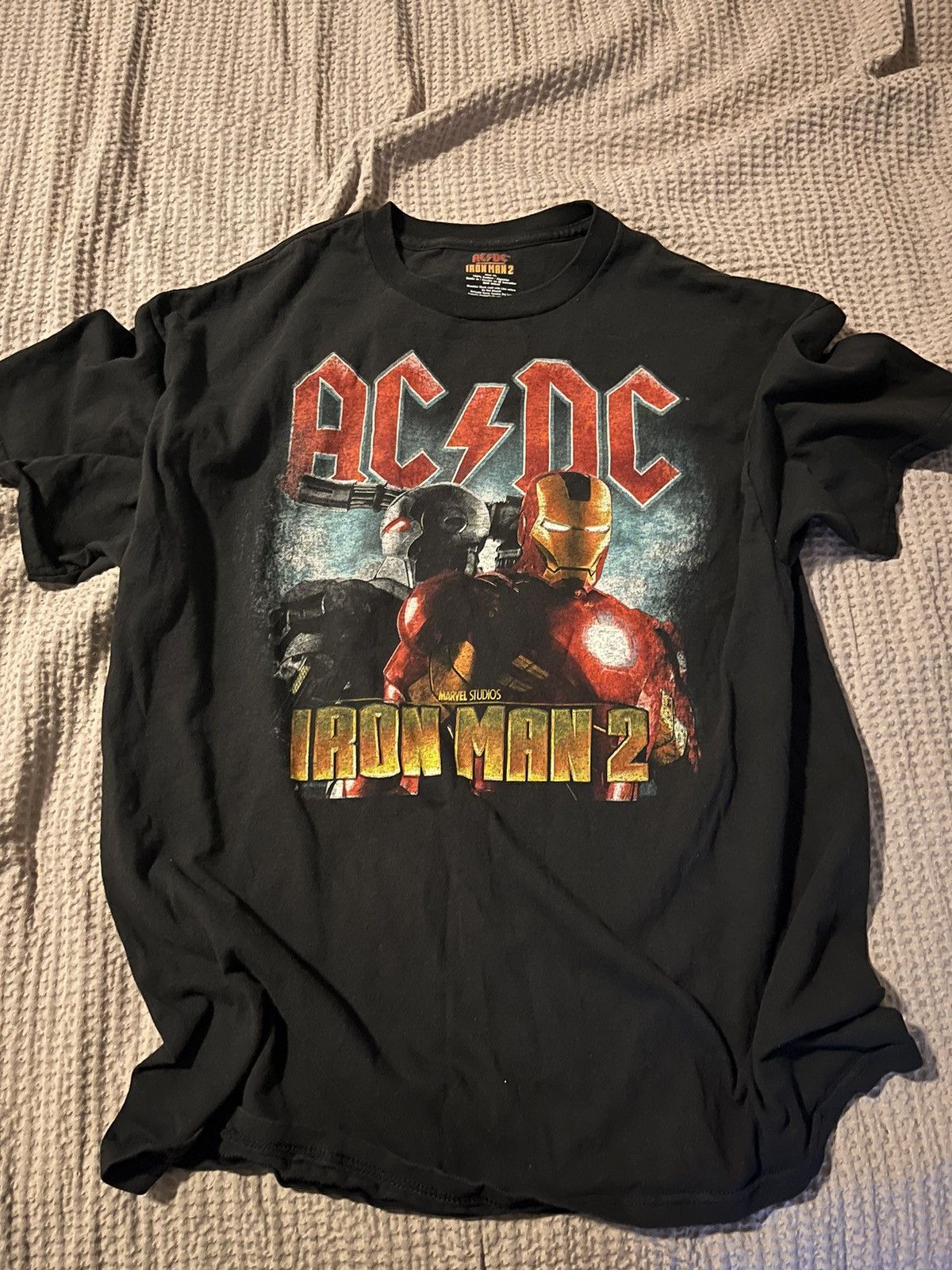Vintage Marvel Studios AC/DC Iron Man 2 Tee Shirt in XL size | Grailed