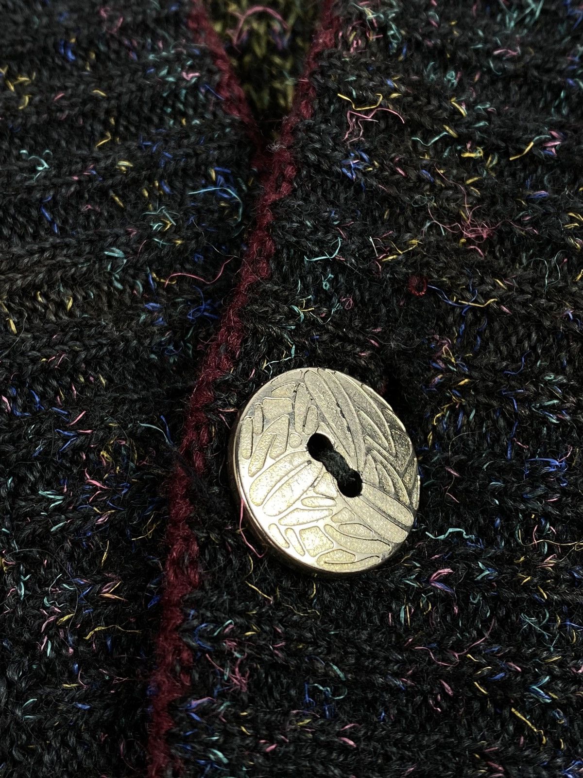 Vintage 🔥LASTDROP🔥 90s Coloured Cable Knitted Sweater Cardigan Size US XL / EU 56 / 4 - 4 Thumbnail