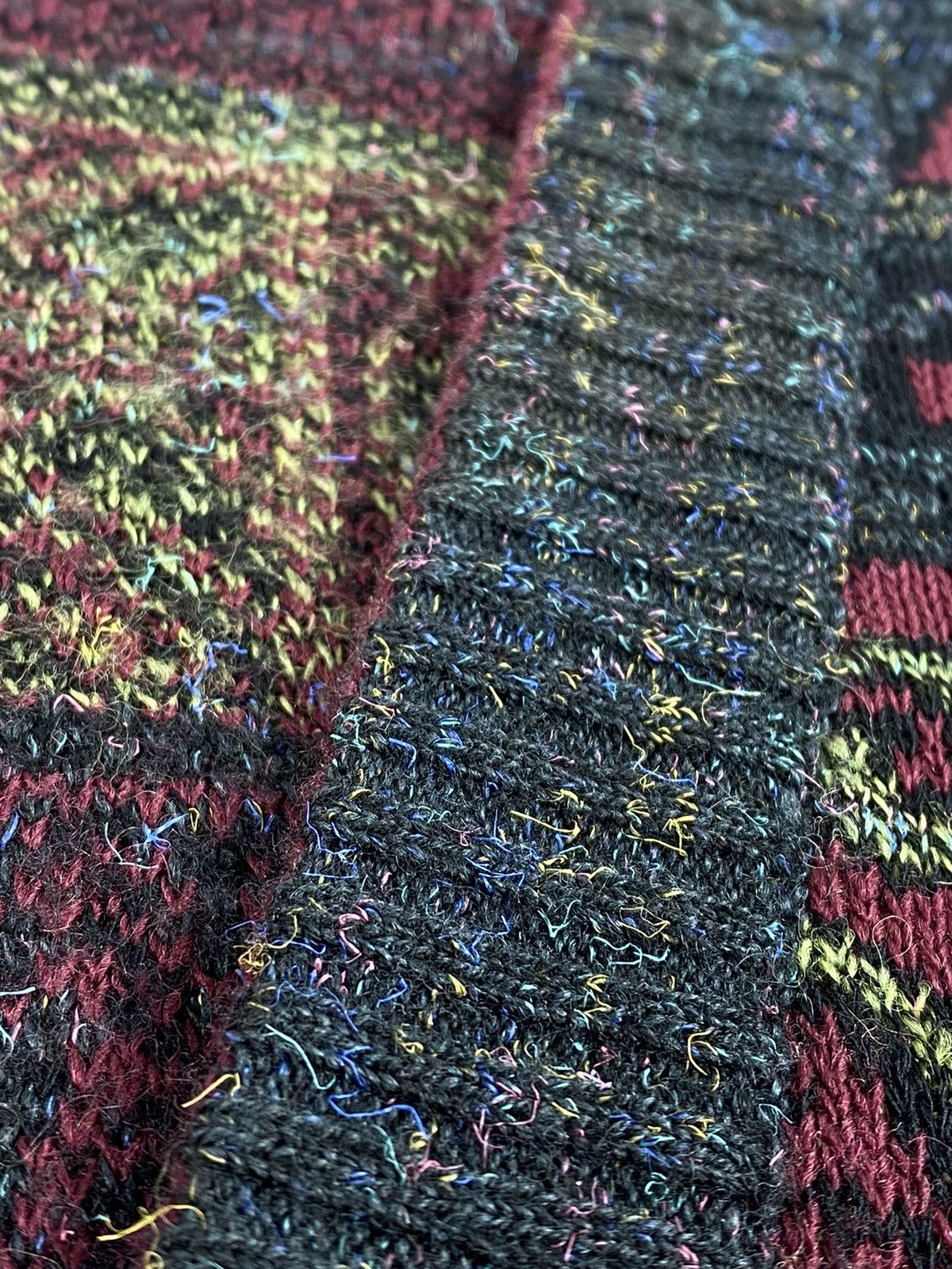 Vintage 🔥LASTDROP🔥 90s Coloured Cable Knitted Sweater Cardigan Size US XL / EU 56 / 4 - 5 Thumbnail