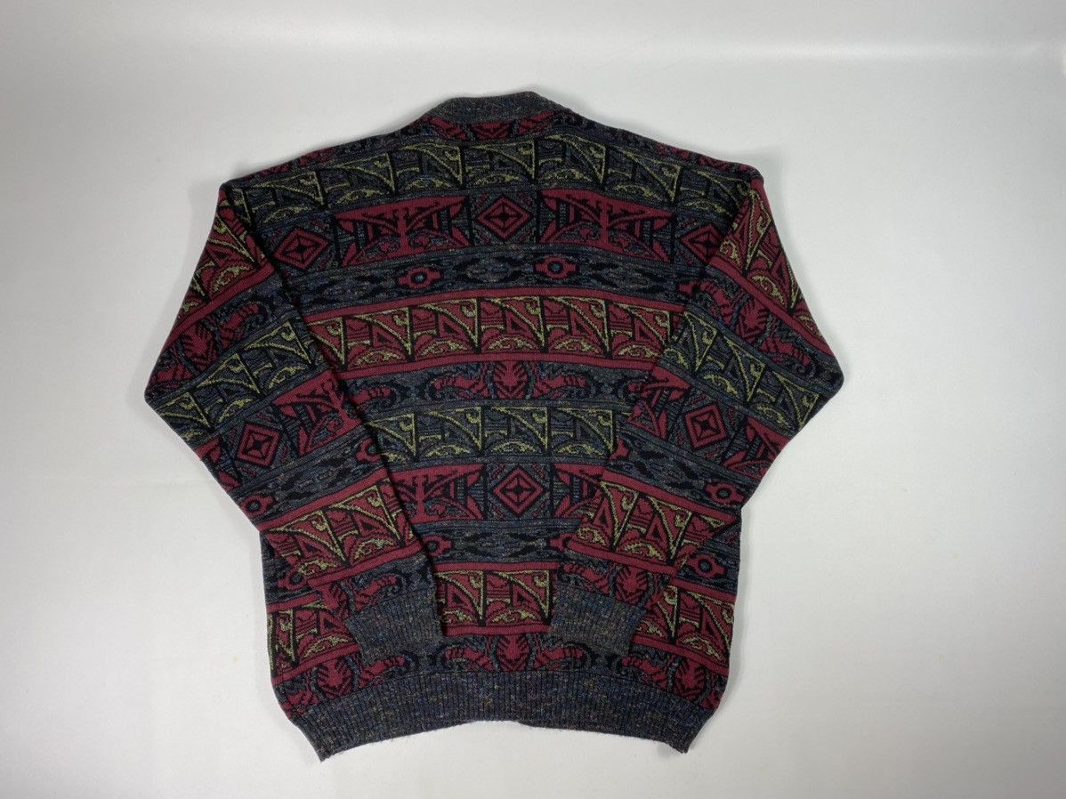 Vintage 🔥LASTDROP🔥 90s Coloured Cable Knitted Sweater Cardigan Size US XL / EU 56 / 4 - 9 Thumbnail