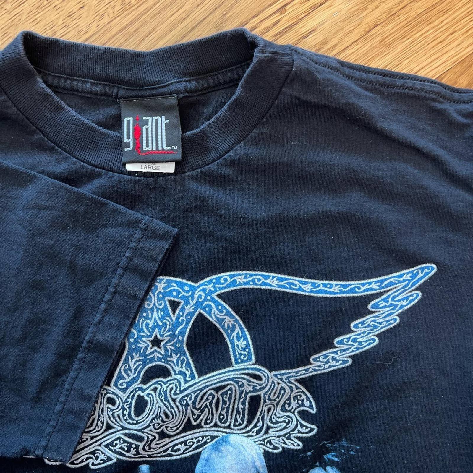 Giant Vintage 90s aerosmith nine lives tour band tee Size US L / EU 52-54 / 3 - 3 Thumbnail