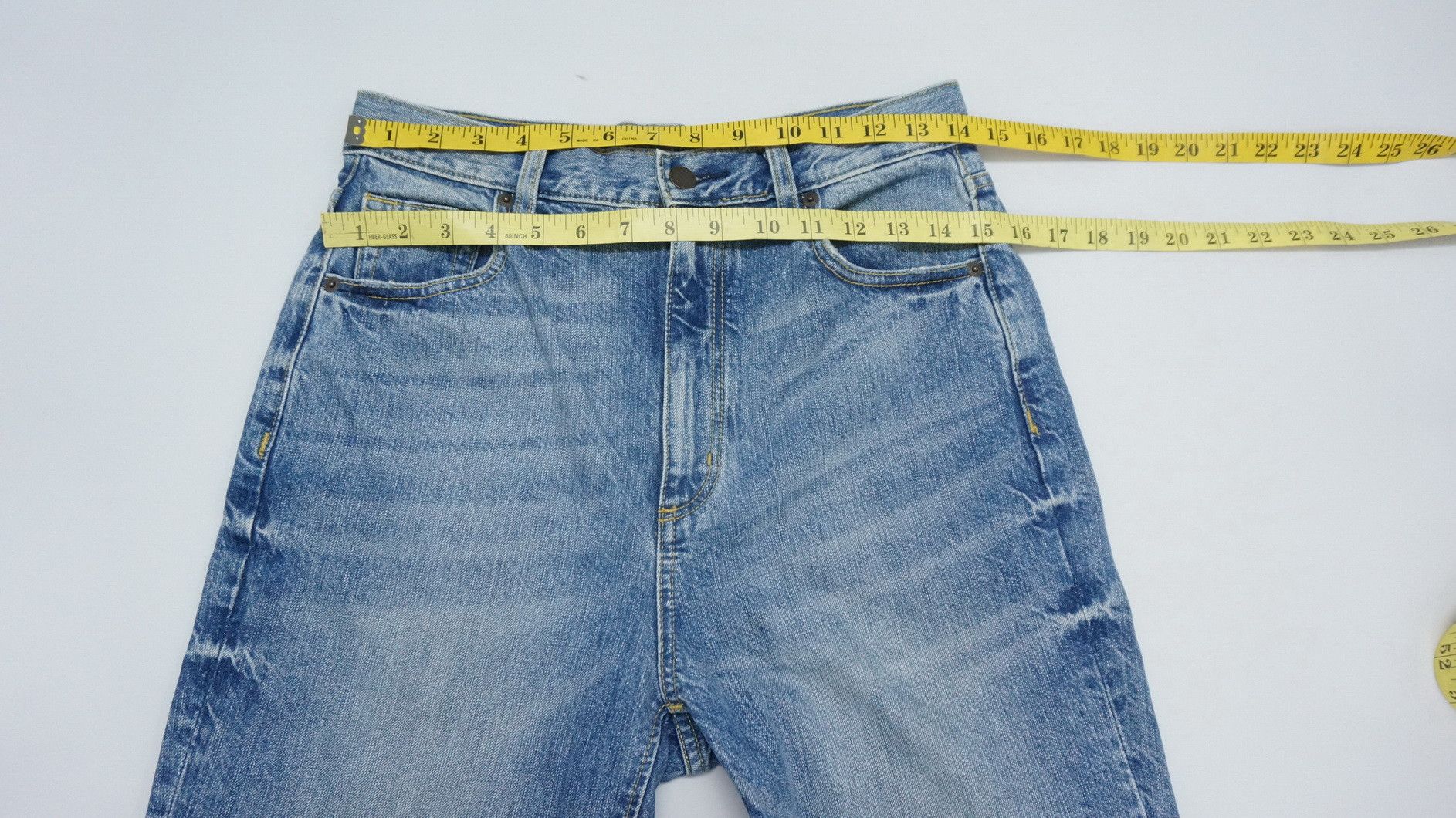 Japanese Brand GU Japan High Waisted Frayed Released Hem Unisex Jeans Size US 28 / EU 44 - 11 Thumbnail