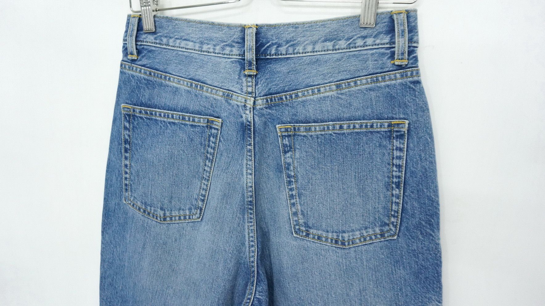 Japanese Brand GU Japan High Waisted Frayed Released Hem Unisex Jeans Size US 28 / EU 44 - 10 Thumbnail