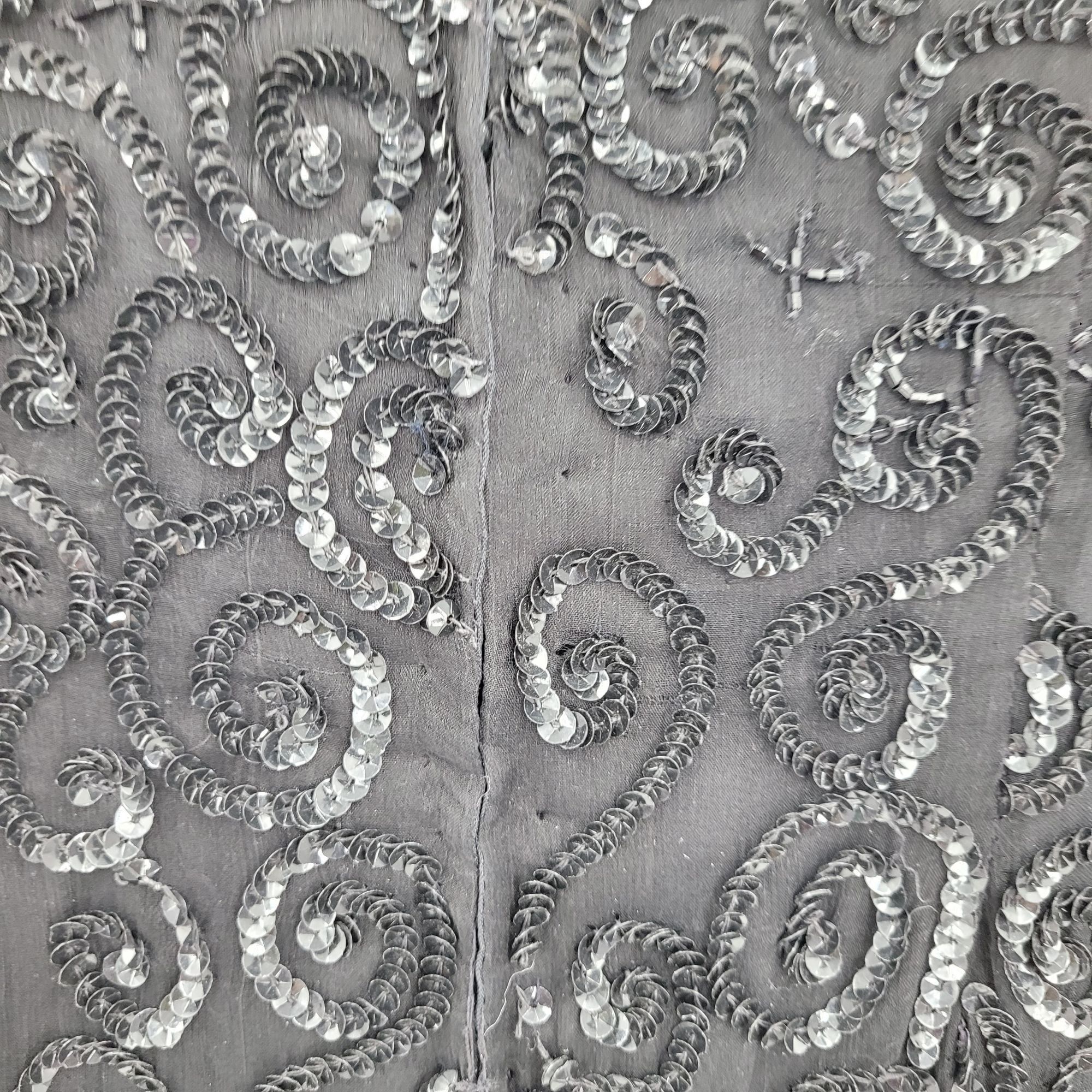 80's Niteline Dress Silk Formal Sequin Beaded Black 4 -  www.rajagirimanappuram.com