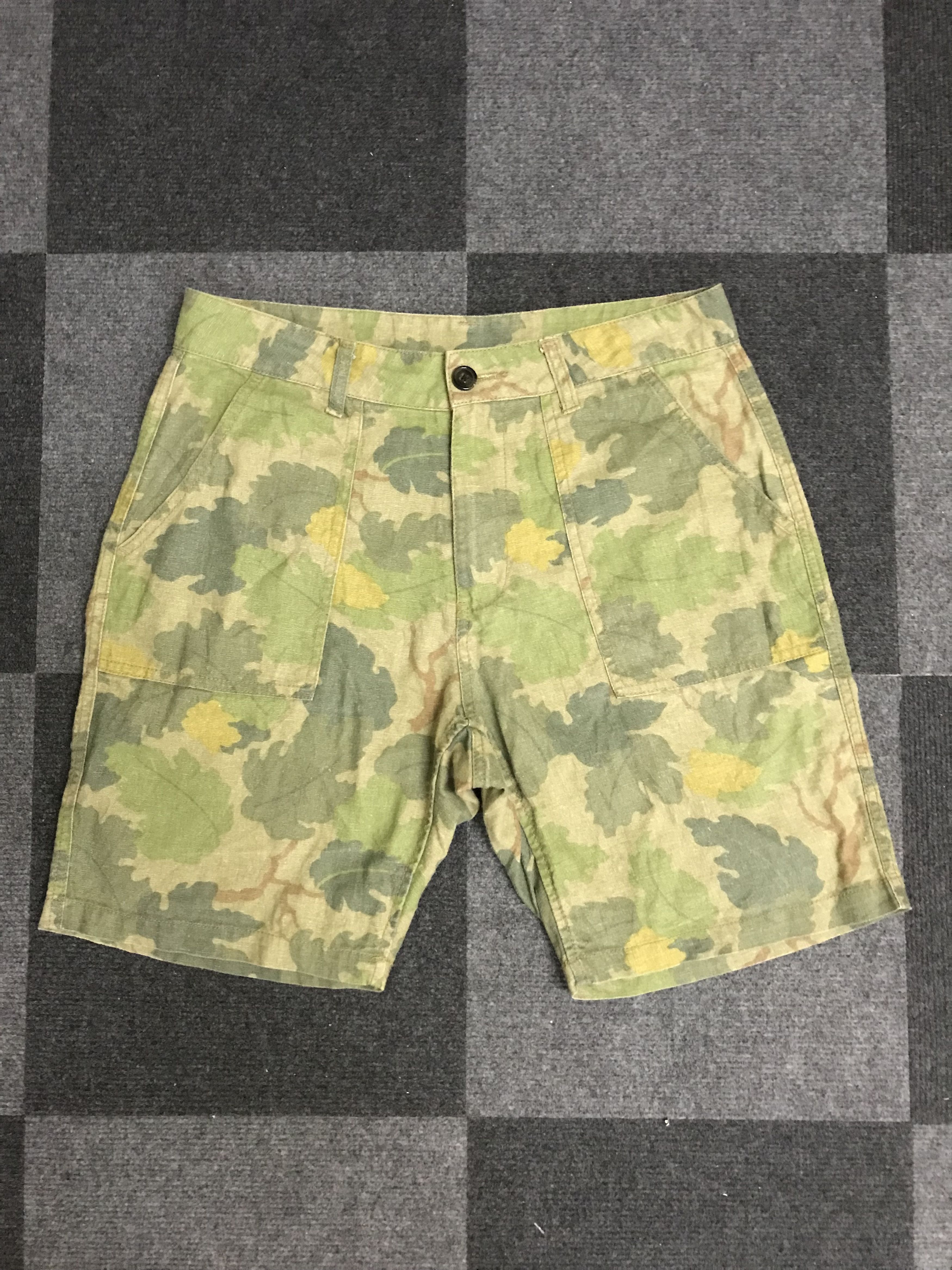 Japanese Brand × Journal Standard SP19 JOURNAL STANDARD Short Baker Leaves Linen Pant Size US 29 - 1 Thumbnail