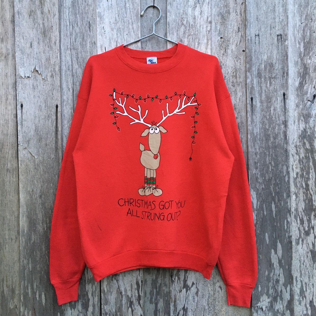 Vintage Vintage Fun Tees Animated Christmas Deer Crewneck Sweatshirt Size US L / EU 52-54 / 3 - 1 Thumbnail