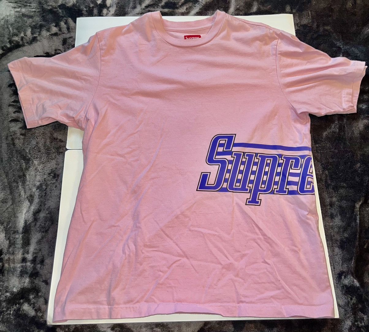 Supreme Pink(Blue Lettering)Wrap Around T-Shirt Size. Medium