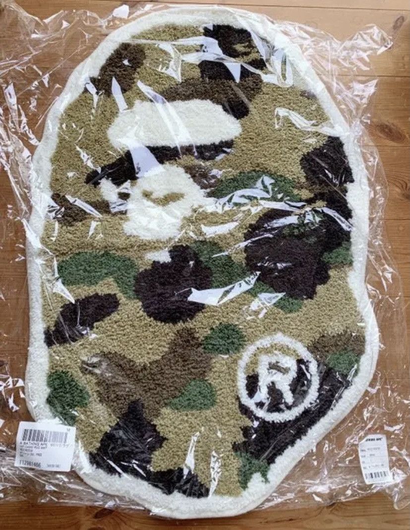 Bape A BATHING APE GREEN CAMO RUG | Grailed