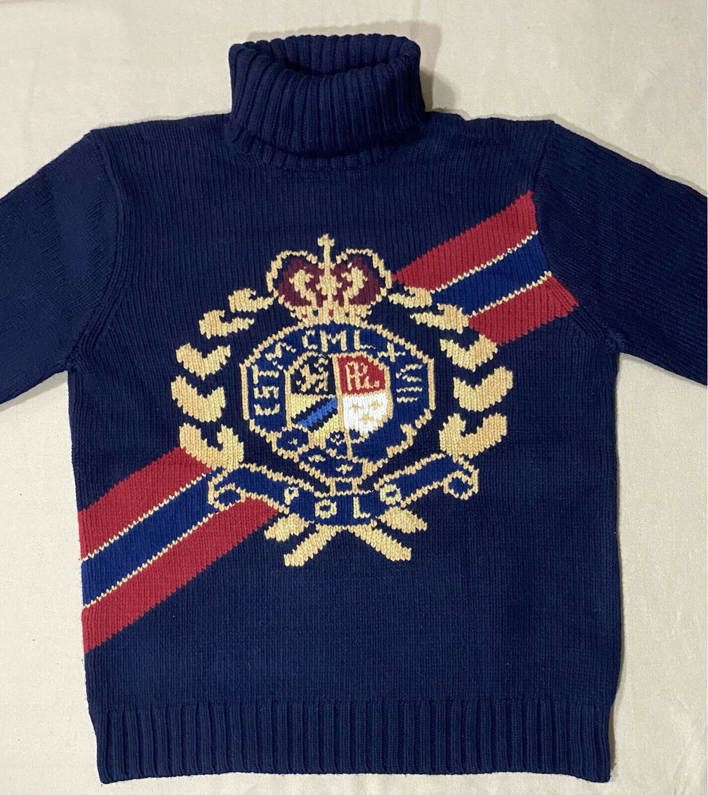 Polo Ralph Lauren Polo Ralph Lauren Blue Retro Crest Turtleneck Size XXL Size US XXL / EU 58 / 5 - 3 Thumbnail
