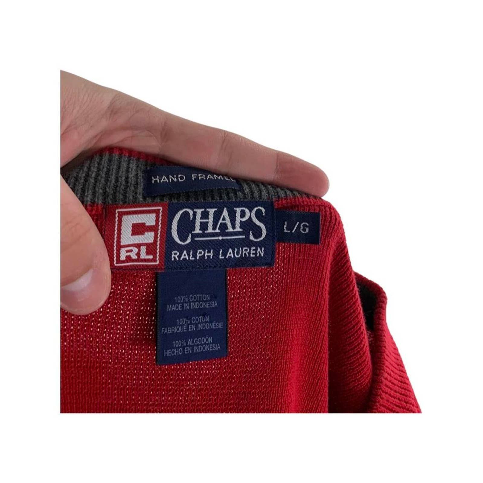 Chaps Vintage 90s Chaps Baggy Red Sweater Size US L / EU 52-54 / 3 - 4 Preview
