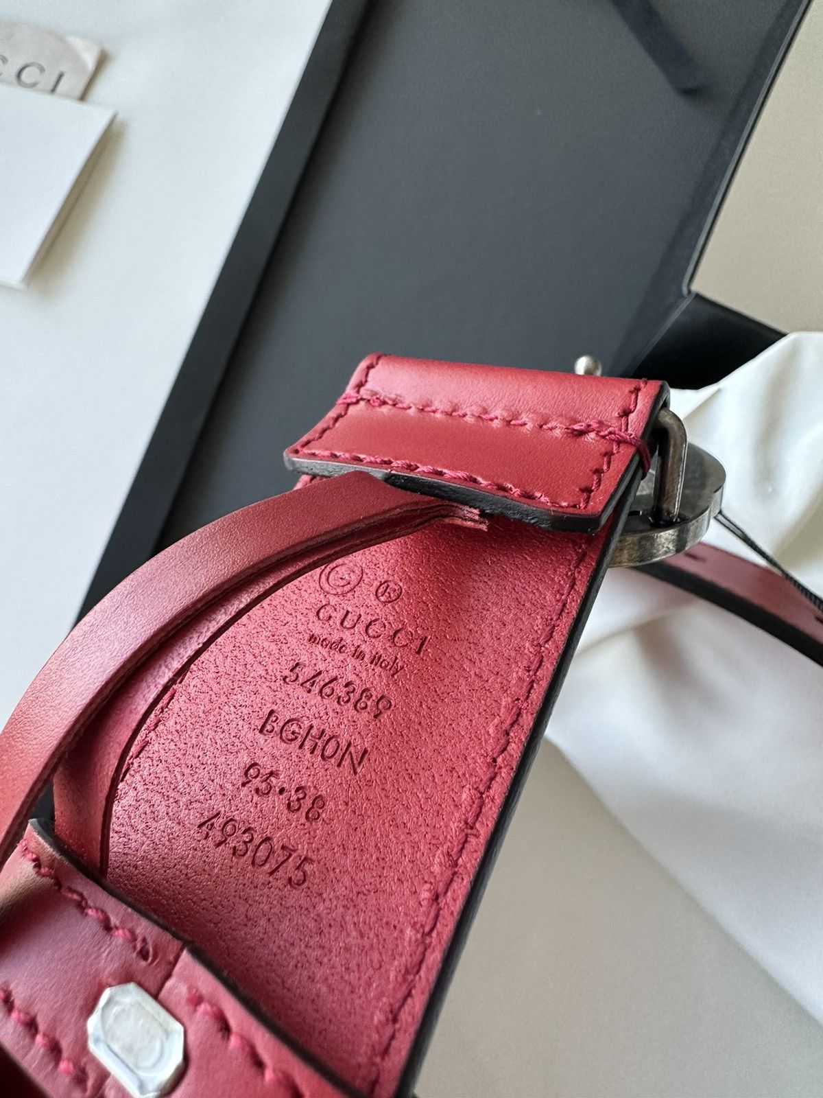 Gucci Super Runway Brand New GG Gucci Leather Belt 95cm Size 32 - 7 Thumbnail