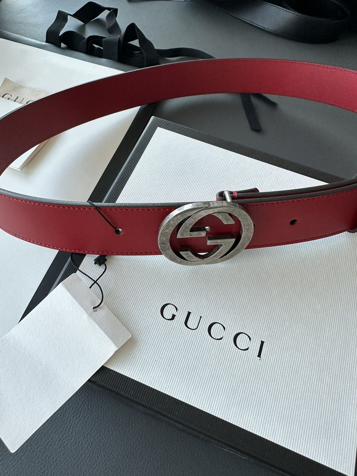 Gucci Super Runway Brand New GG Gucci Leather Belt 95cm Size 32 - 11 Thumbnail