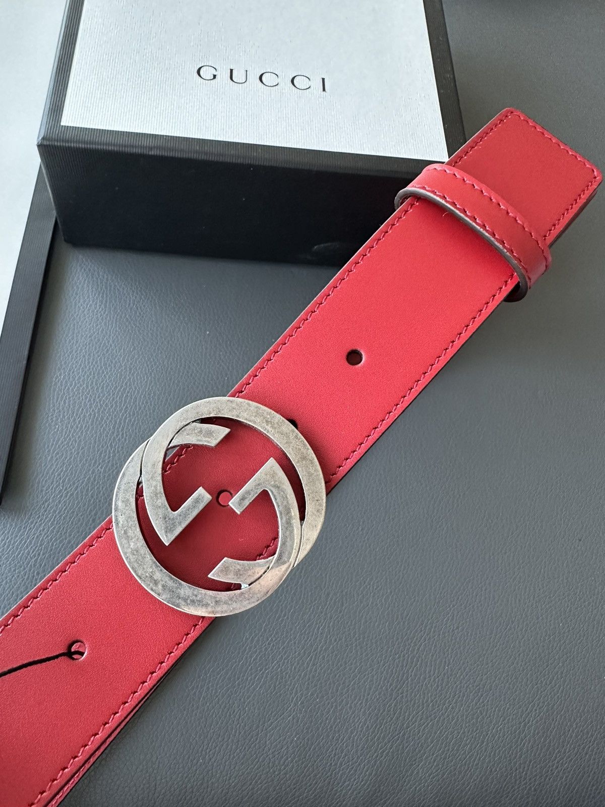 Gucci Super Runway Brand New GG Gucci Leather Belt 95cm Size 32 - 6 Thumbnail