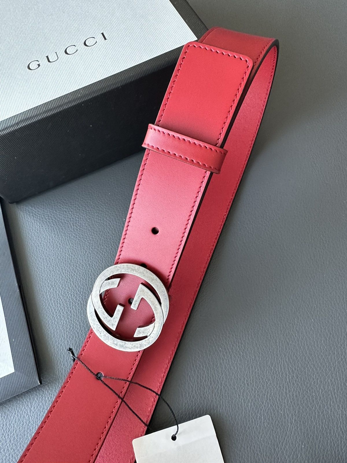Gucci Super Runway Brand New GG Gucci Leather Belt 95cm Size 32 - 2 Thumbnail
