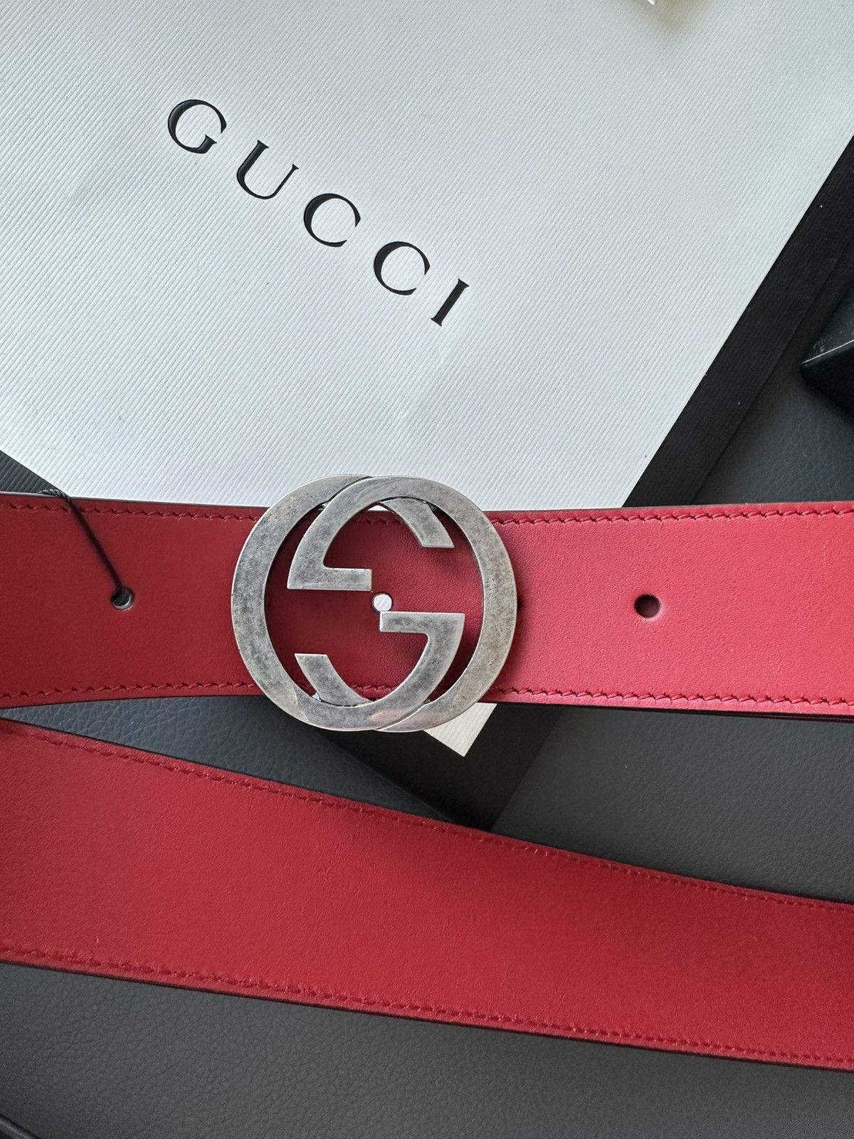 Gucci Super Runway Brand New GG Gucci Leather Belt 95cm Size 32 - 10 Thumbnail