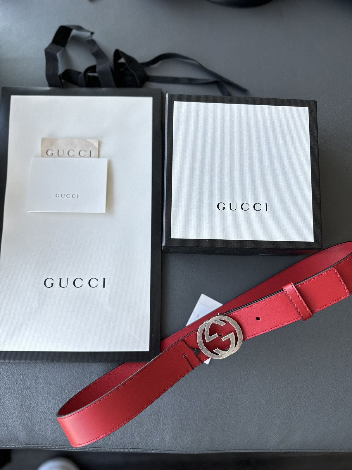 Gucci Super Runway Brand New GG Gucci Leather Belt 95cm Size 32 - 1 Thumbnail