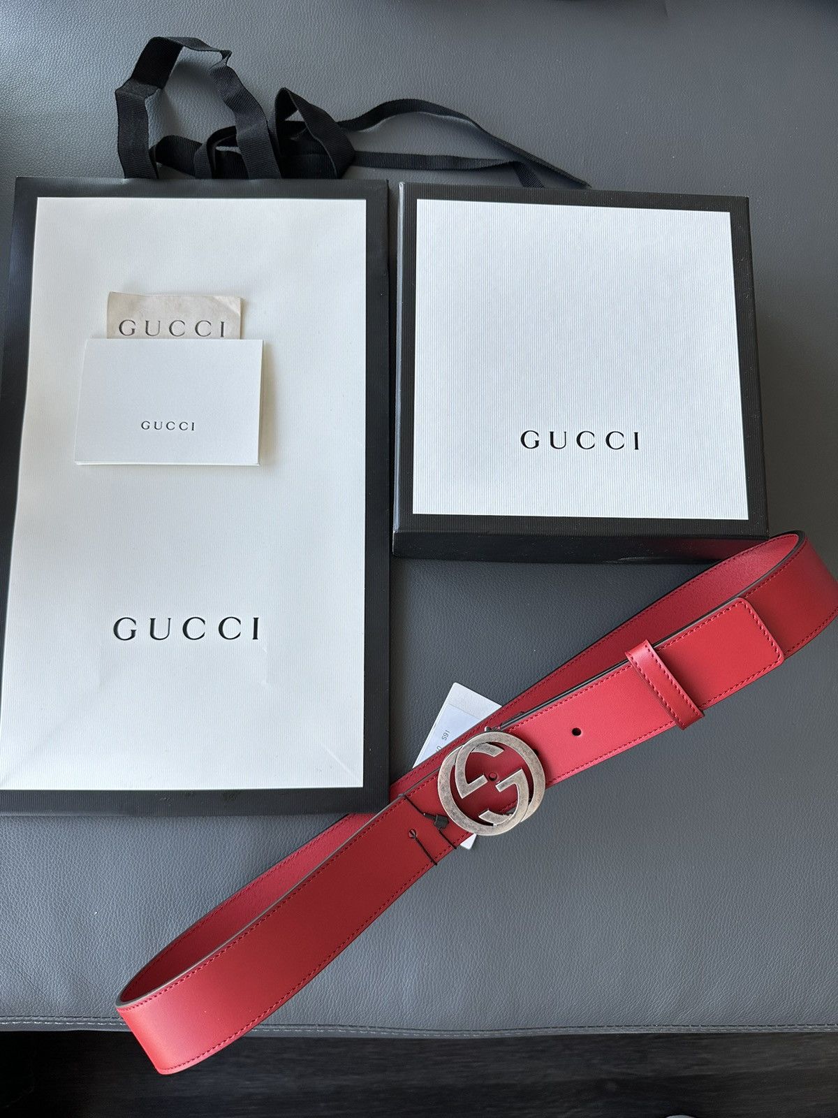 Gucci Super Runway Brand New GG Gucci Leather Belt 95cm Size 32 - 3 Thumbnail