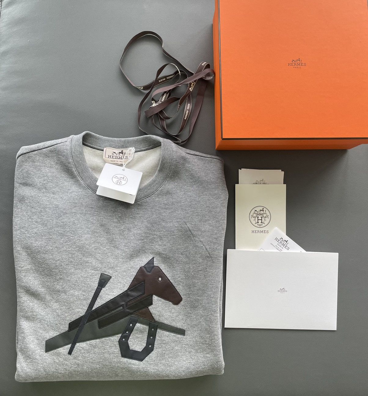 Hermes Super Runway Hermes Leather Crewneck Shirt Brand New Size US L / EU 52-54 / 3 - 2 Thumbnail