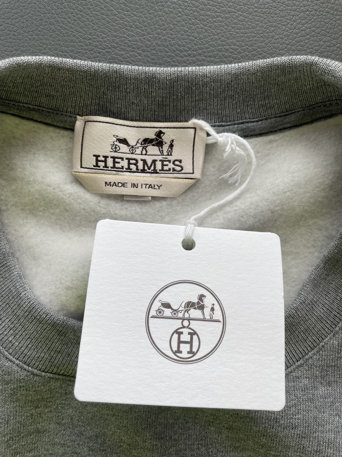 Hermes Super Runway Hermes Leather Crewneck Shirt Brand New Size US L / EU 52-54 / 3 - 6 Thumbnail