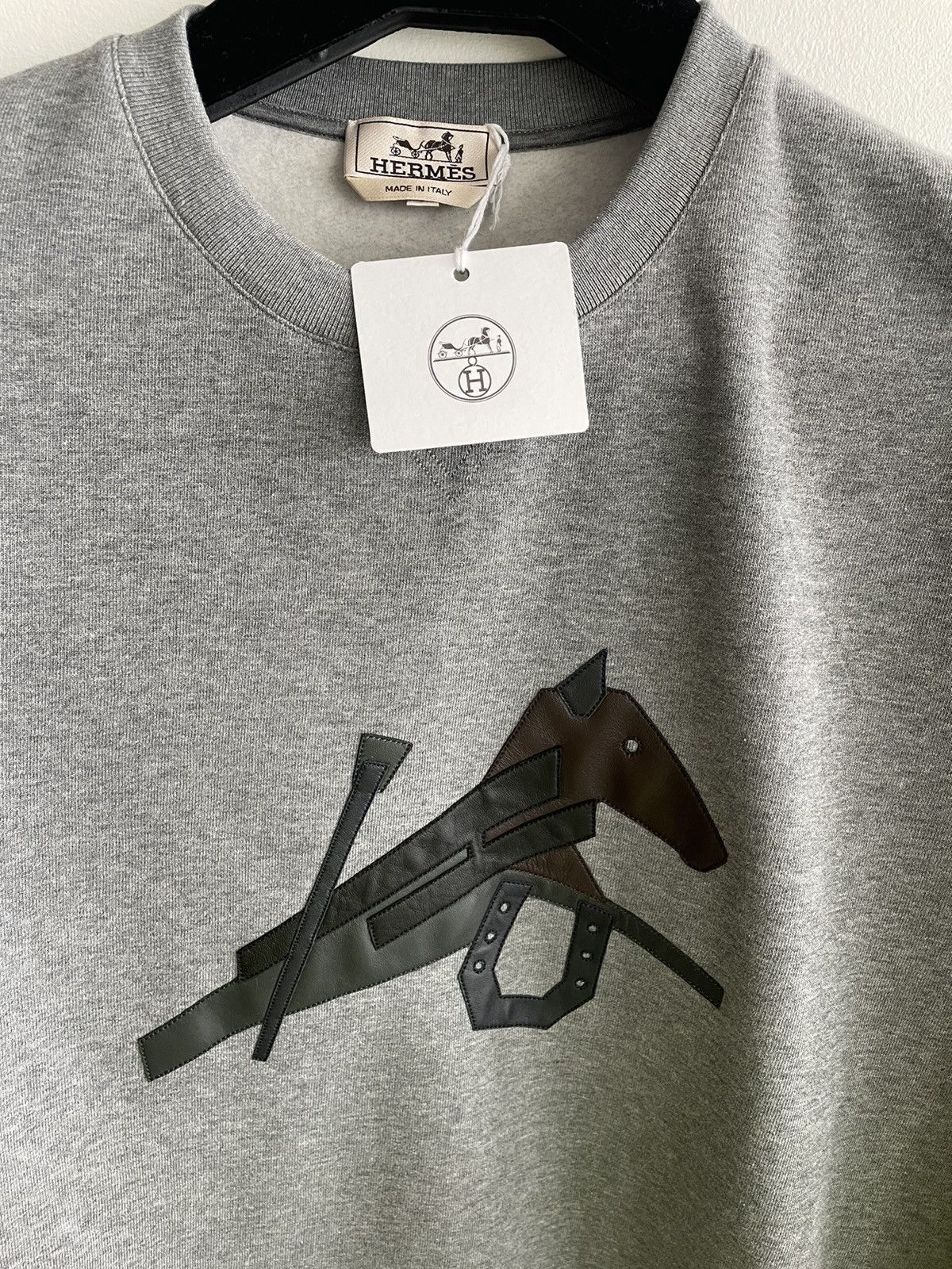 Hermes Super Runway Hermes Leather Crewneck Shirt Brand New Size US L / EU 52-54 / 3 - 14 Thumbnail