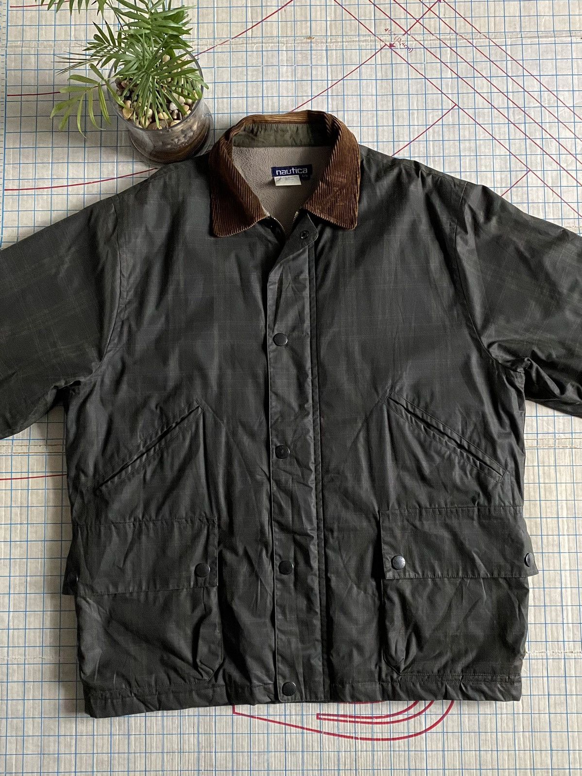 Flannel × Nautica × Vintage Vintage Nautica Tartan Flannel Coat With Corduroy Collar Size US L / EU 52-54 / 3 - 7 Thumbnail
