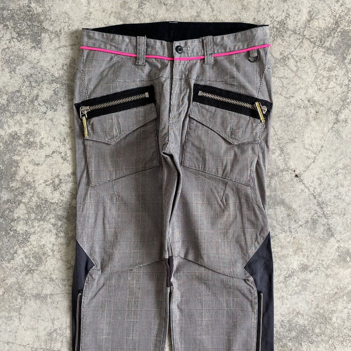 Designer PPFM Checkered Zipped Bondage Pants Size US 31 - 2 Thumbnail