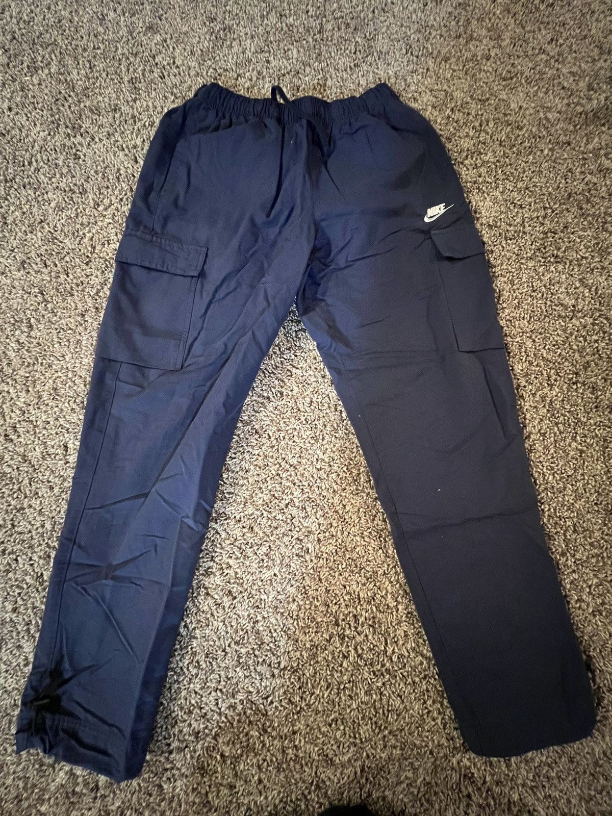 Nike mens small blue Nike woven cargos | Grailed