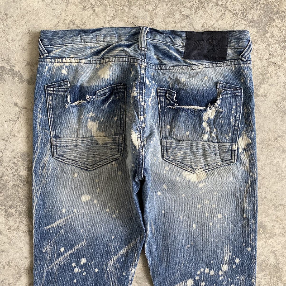 PRPS Knee Blowout Distressed Bleached Slim Fit Jeans