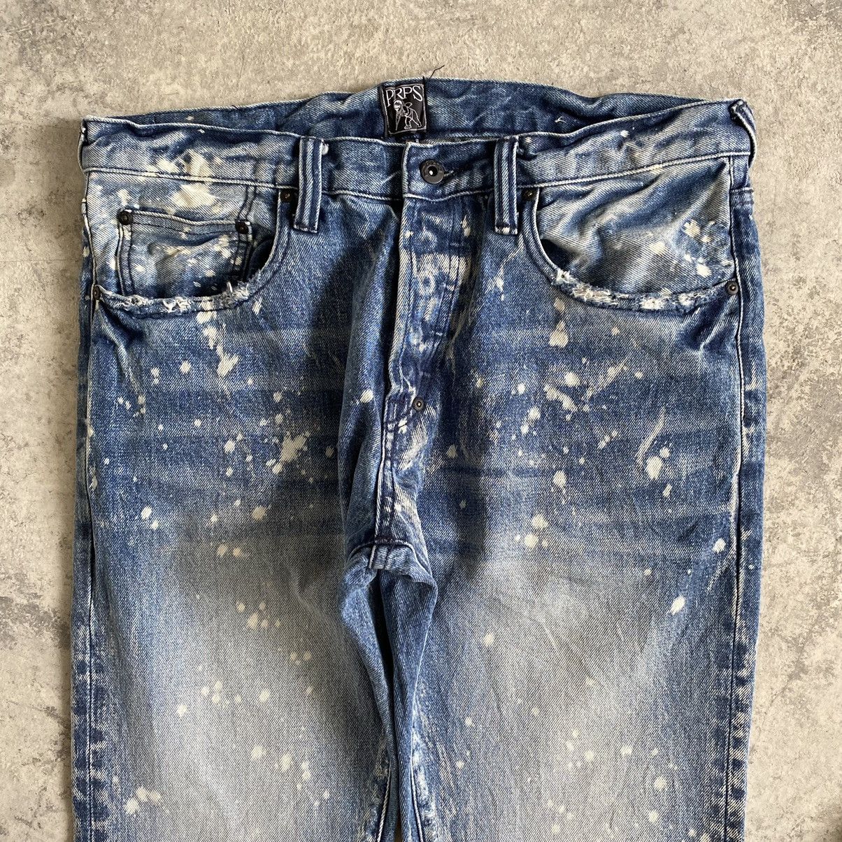 PRPS Knee Blowout Distressed Bleached Slim Fit Jeans