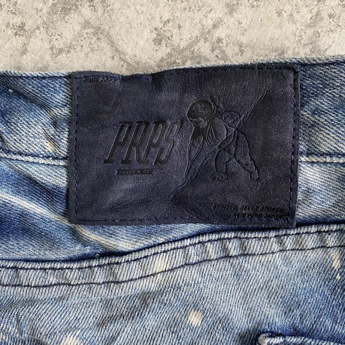 PRPS Knee Blowout Distressed Bleached Slim Fit Jeans