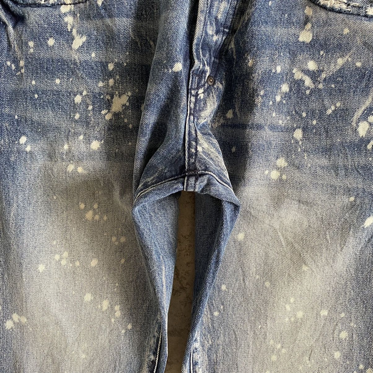 PRPS Knee Blowout Distressed Bleached Slim Fit Jeans