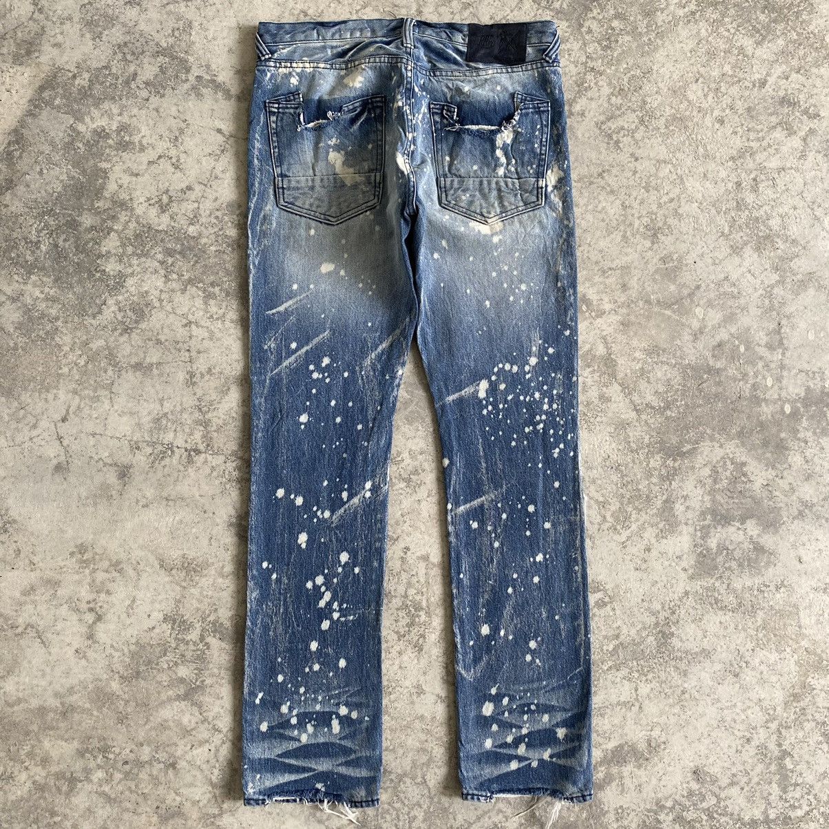 PRPS Knee Blowout Distressed Bleached Slim Fit Jeans