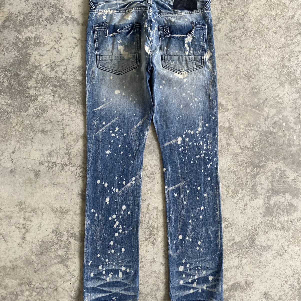 PRPS Knee Blowout Distressed Bleached Slim Fit Jeans