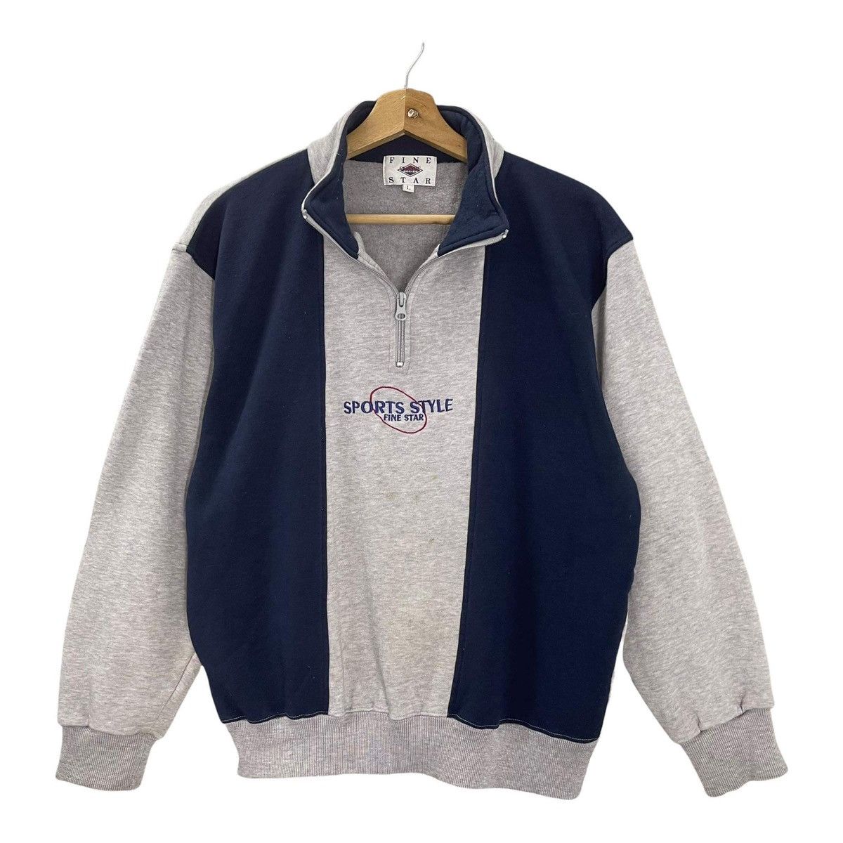 Vintage 90s Vintage Sports Style Fine Star Halfzip Sweatshirt Size M Size US M / EU 48-50 / 2 - 3 Thumbnail