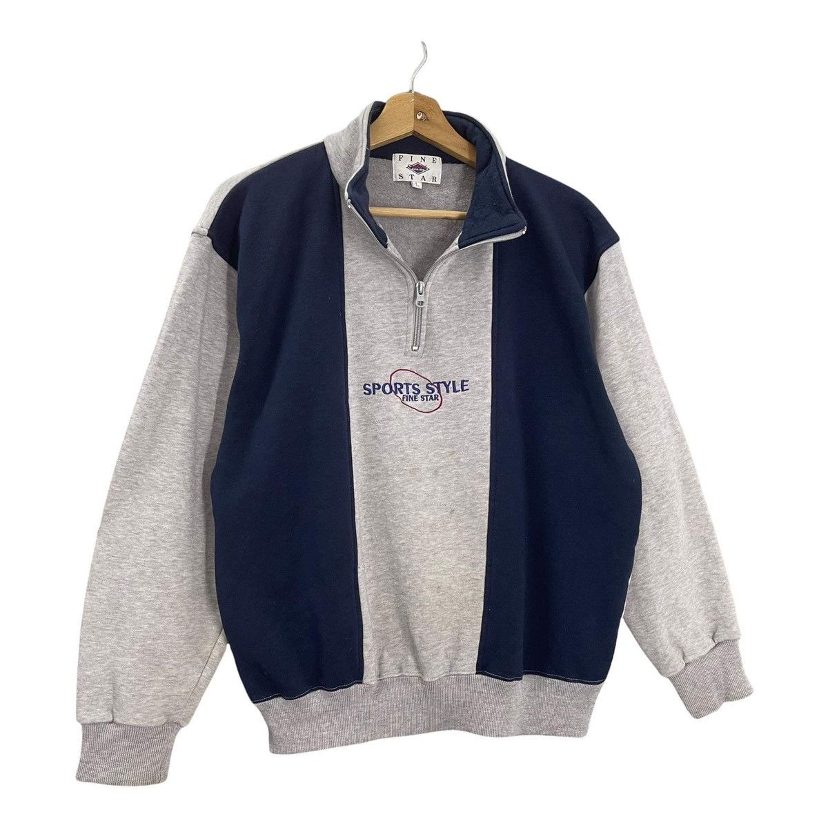 Vintage 90s Vintage Sports Style Fine Star Halfzip Sweatshirt Size M Size US M / EU 48-50 / 2 - 2 Thumbnail