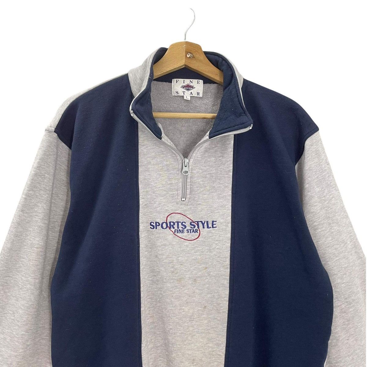 Vintage 90s Vintage Sports Style Fine Star Halfzip Sweatshirt Size M Size US M / EU 48-50 / 2 - 4 Thumbnail