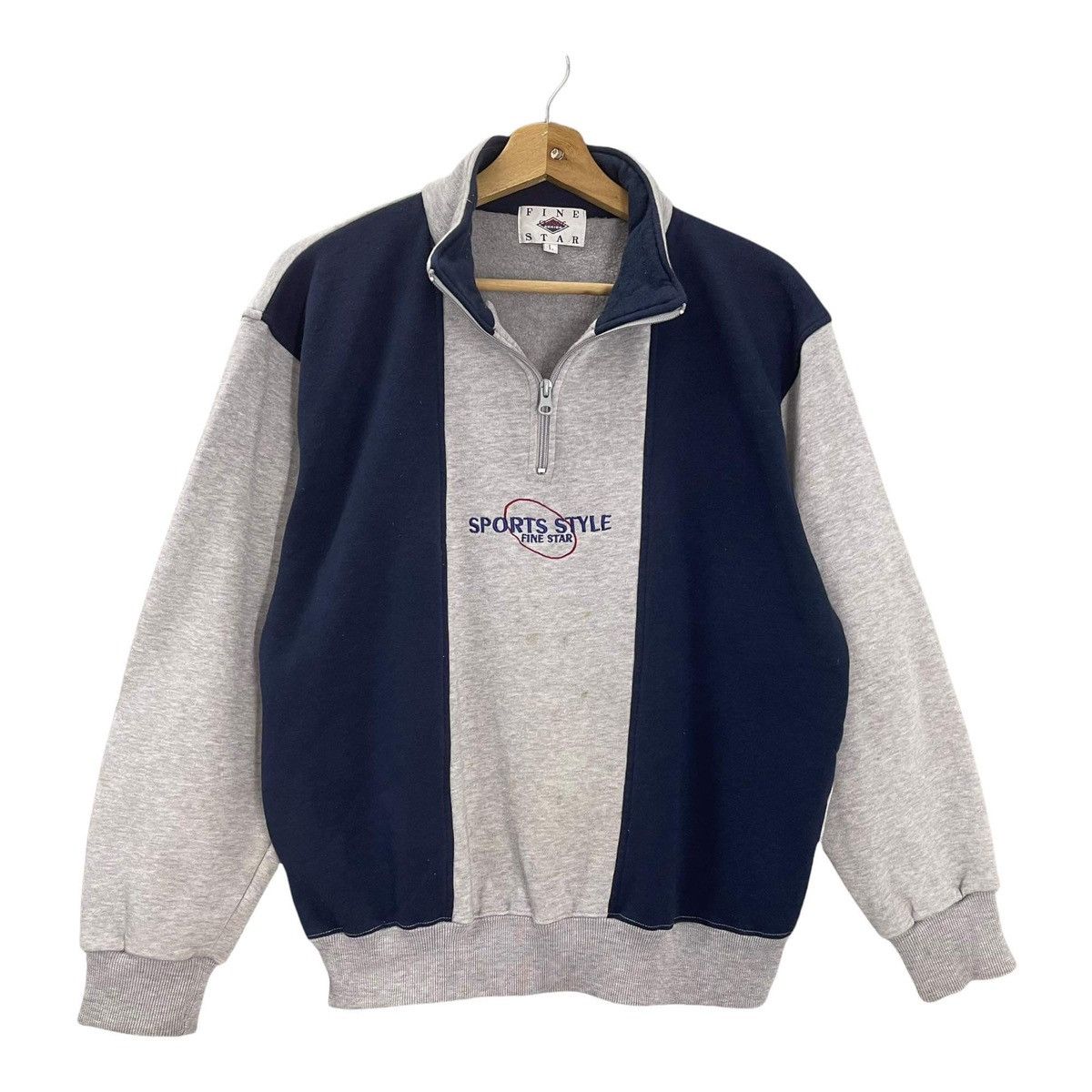 Vintage 90s Vintage Sports Style Fine Star Halfzip Sweatshirt Size M Size US M / EU 48-50 / 2 - 1 Thumbnail